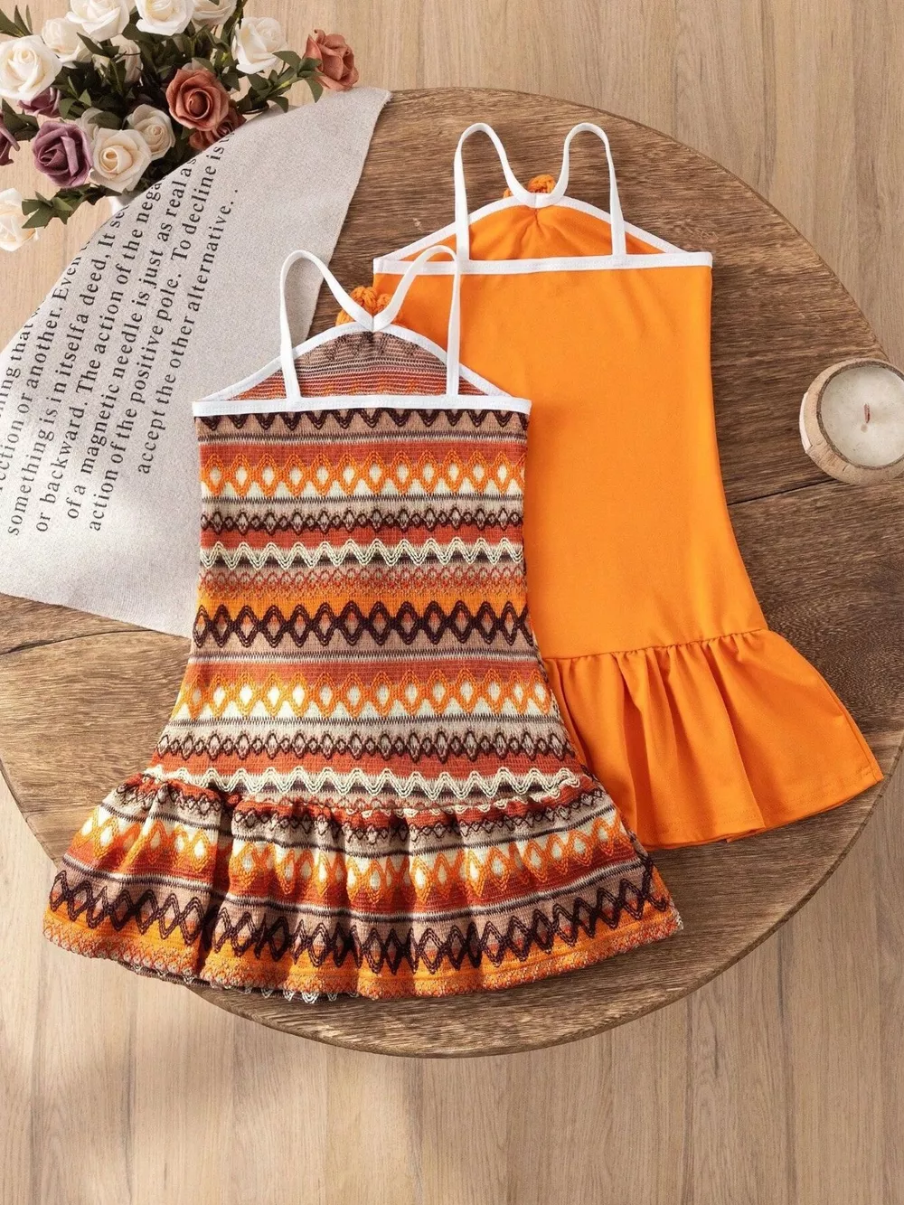 Children's Ruffled Hem Halter Neck Dress, image 2