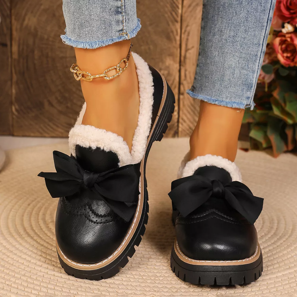 Bow Round Toe Loafers, image 3