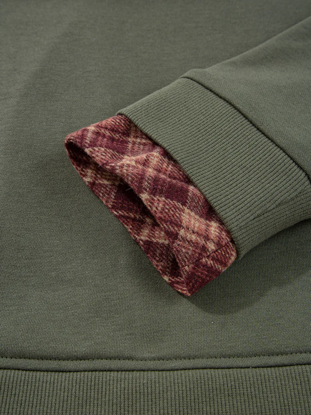 Plaid Patchwork Drop Shoulder Sweatshirt, image 6