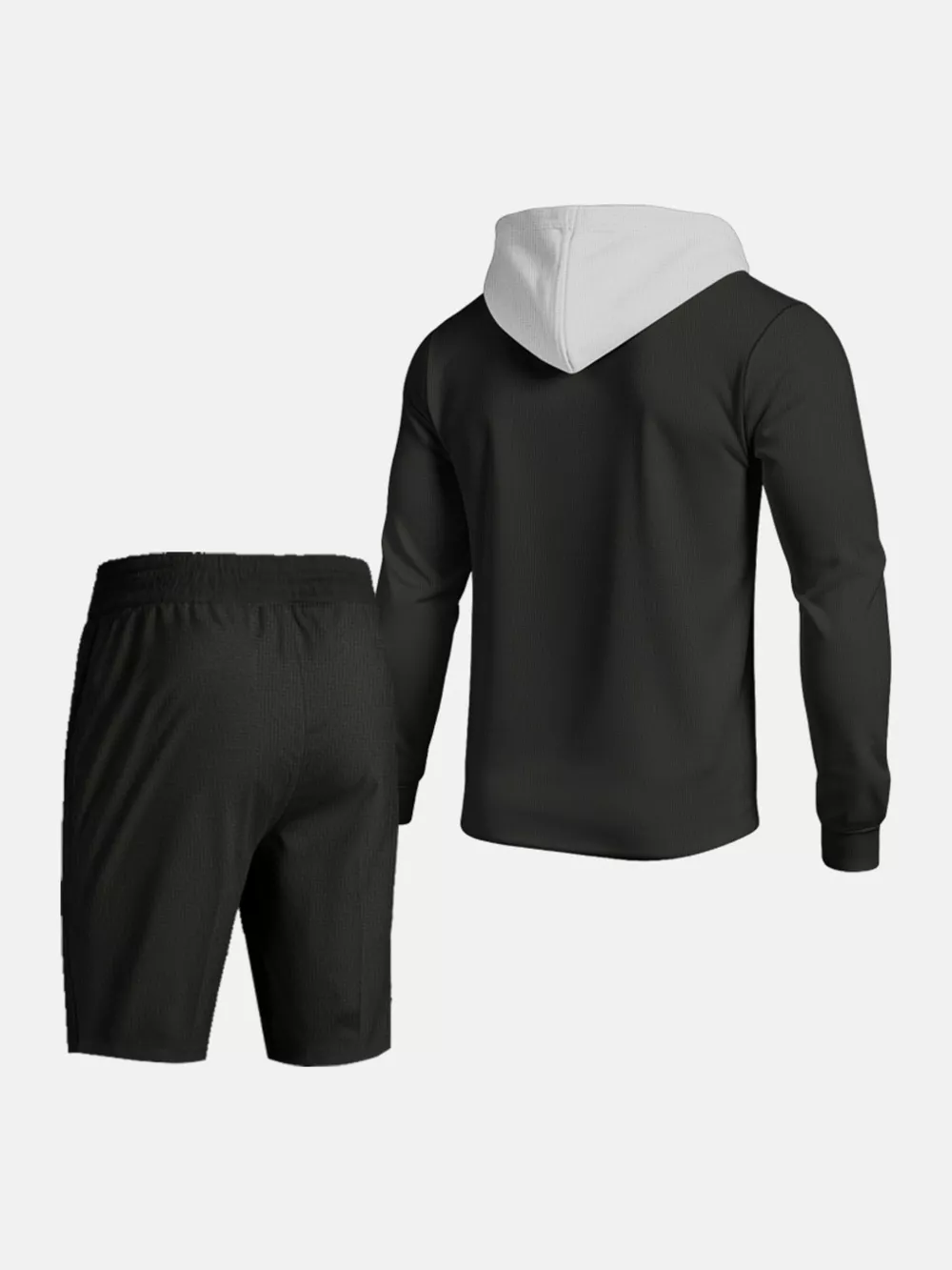 Men's Full Size Casual Hooded Button-Up Top and Shorts Set Plus Size, image 11