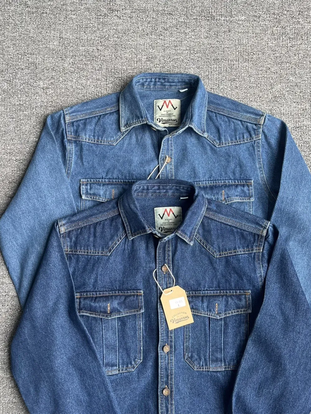 Men's Plus Size Button Up Washed Denim Shirt, image 4