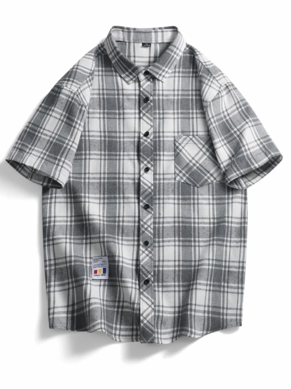 Men's Plus Size Casual Plaid Short Sleeve Shirt, image 2