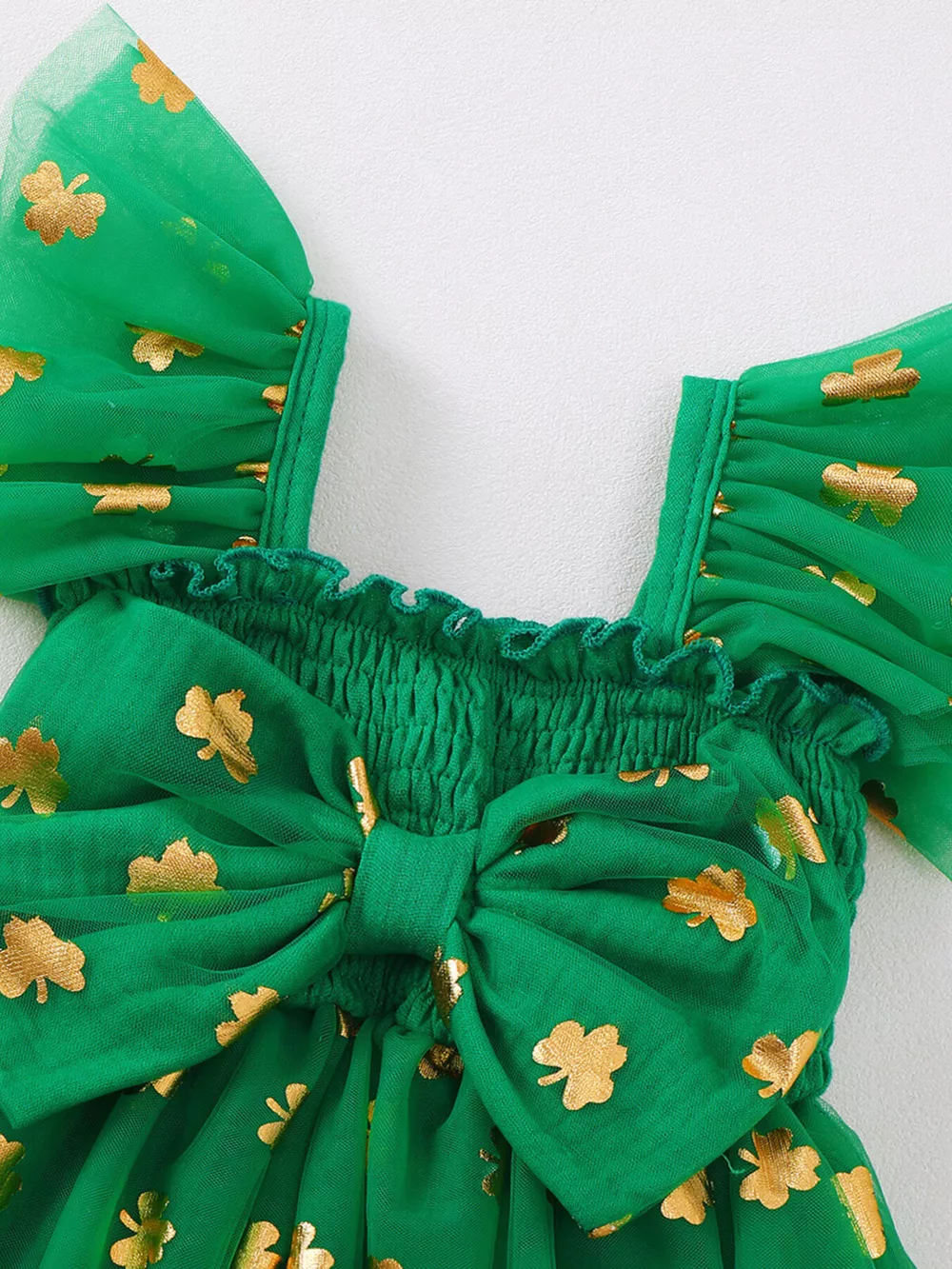 Children's Smocked Clover Tulle Dress, image 3