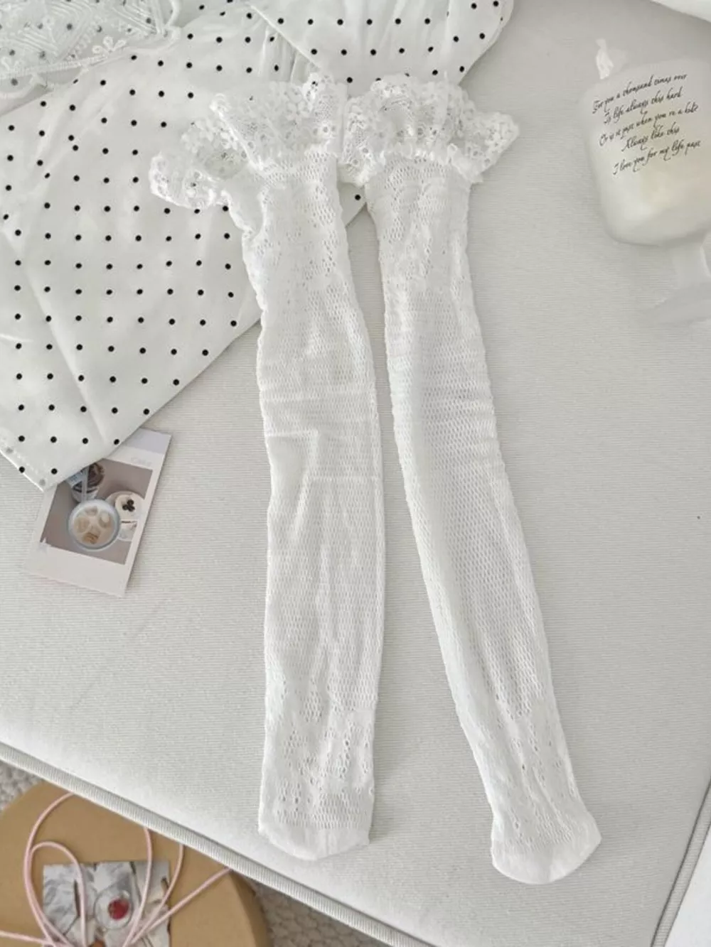 Lace Fishnet Knee-High Socks, image 18