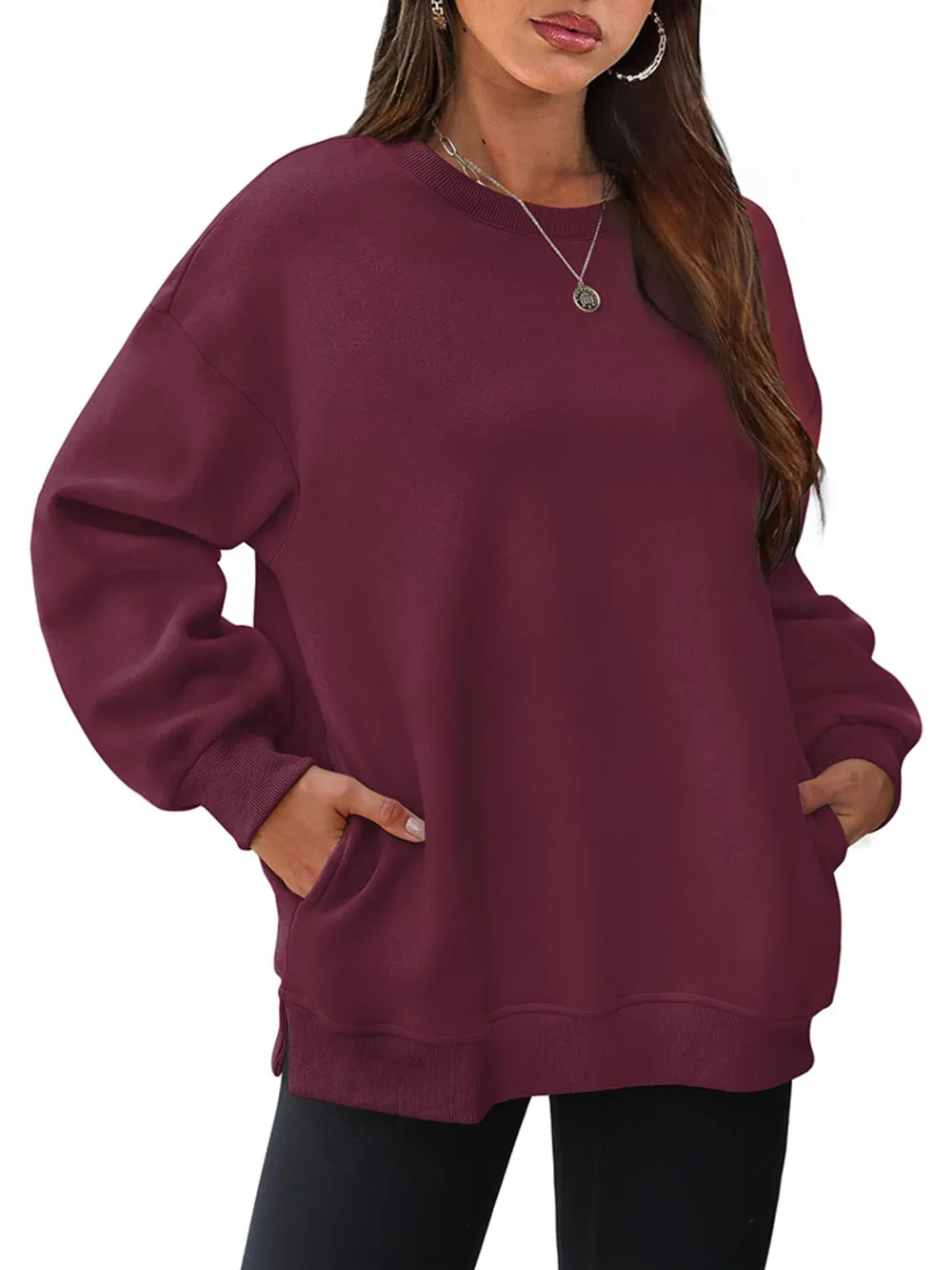 Oversized Long Sleeve Crewneck Sweatshirt, image 8