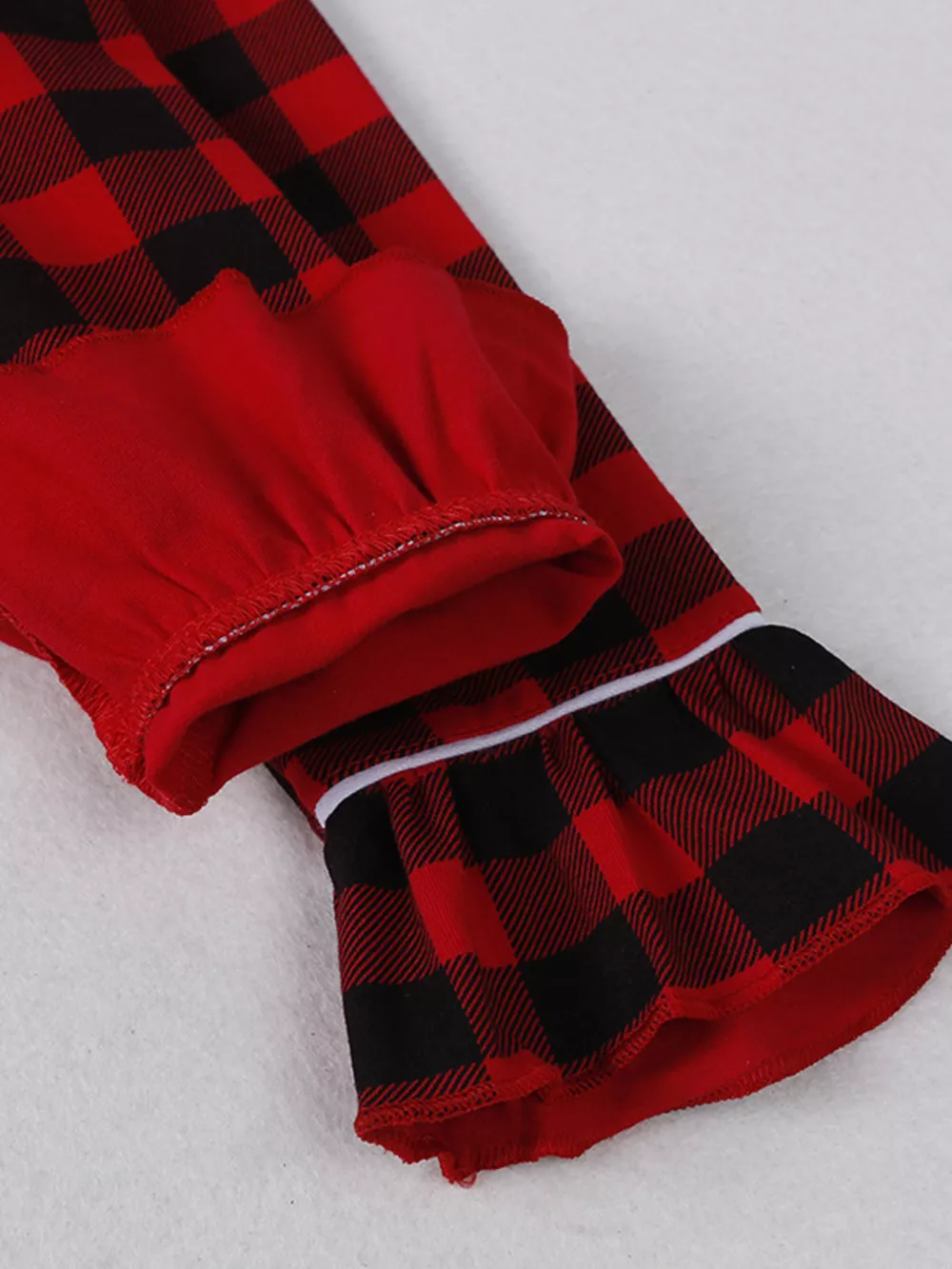 Children's Plaid Ruffle Hem Long Sleeve Dress, image 4