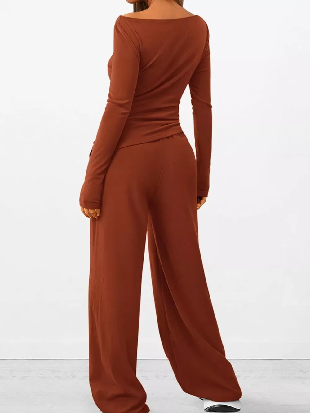 Long Sleeve Top and Wide Leg Pants Set, image 17