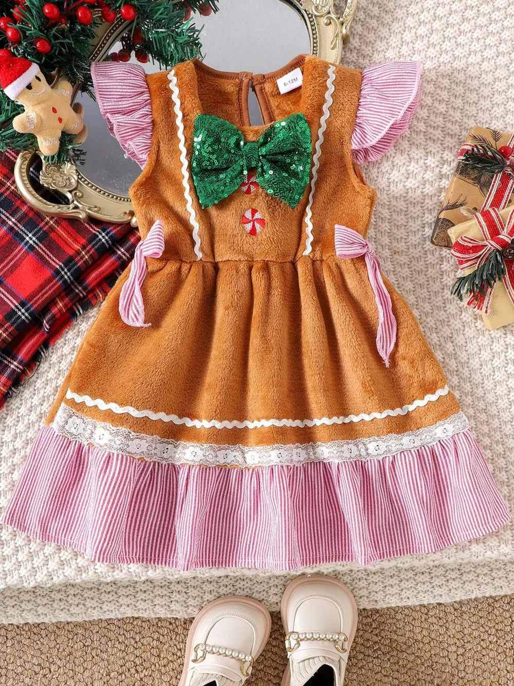 Children's Christmas Lace Detail Dress, image 2