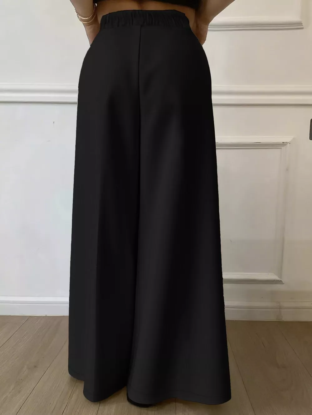 Plus Size Elastic Waist Wide Leg Pants, image 5
