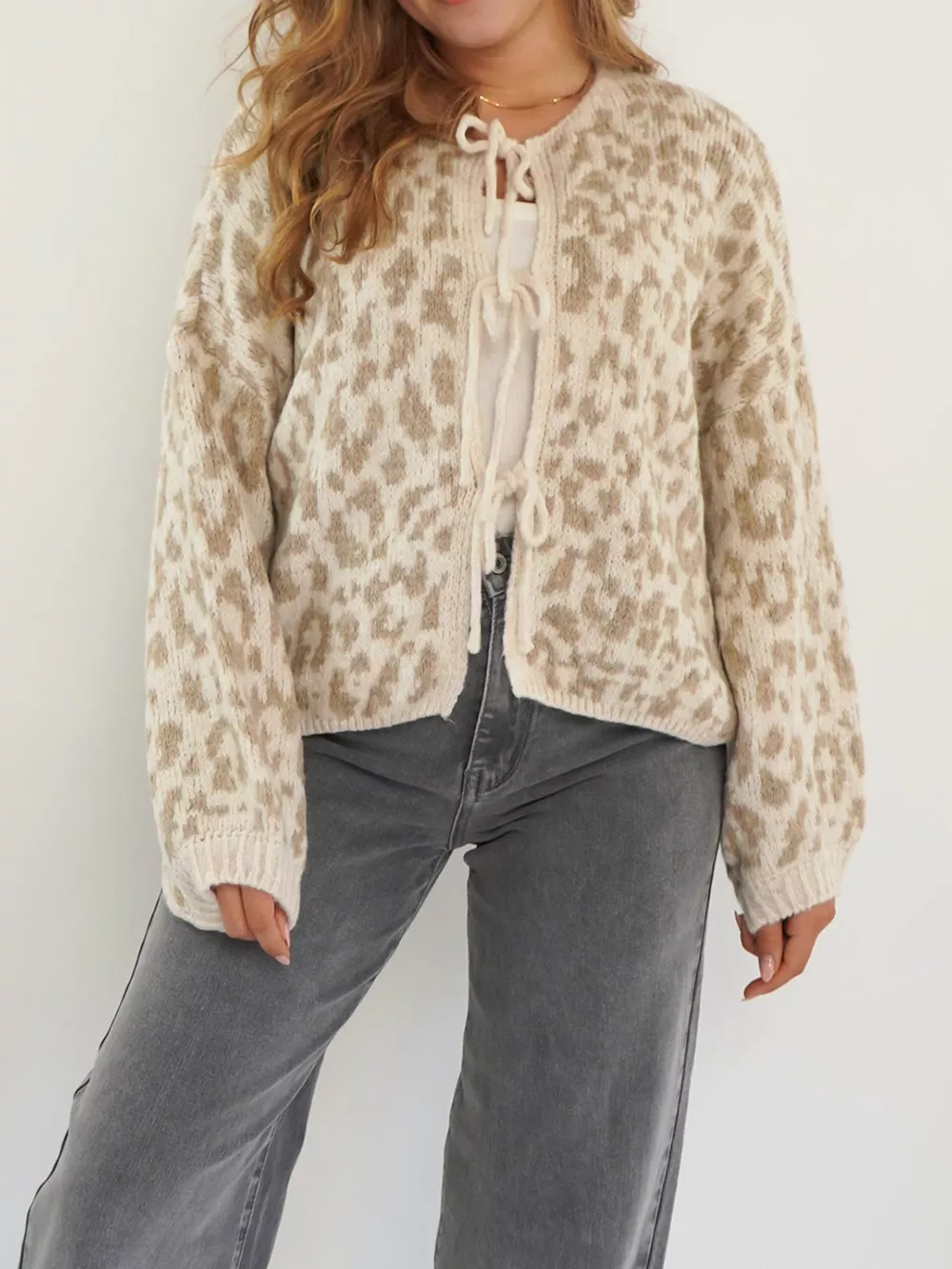 Leopard Tie-Front Cardigan, image 15