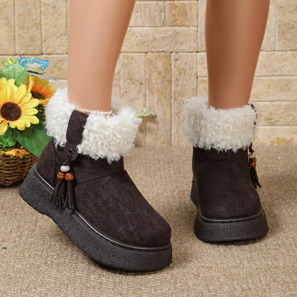 Round Toe Faux Fur Lined Boots, image 6