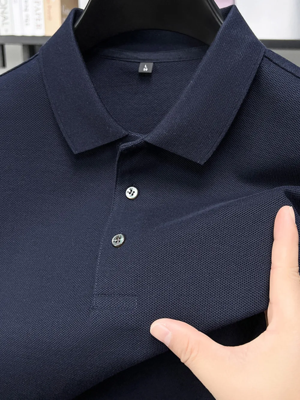 Men's Full Size Button Detail Short Sleeve Polo Plus Size, image 9
