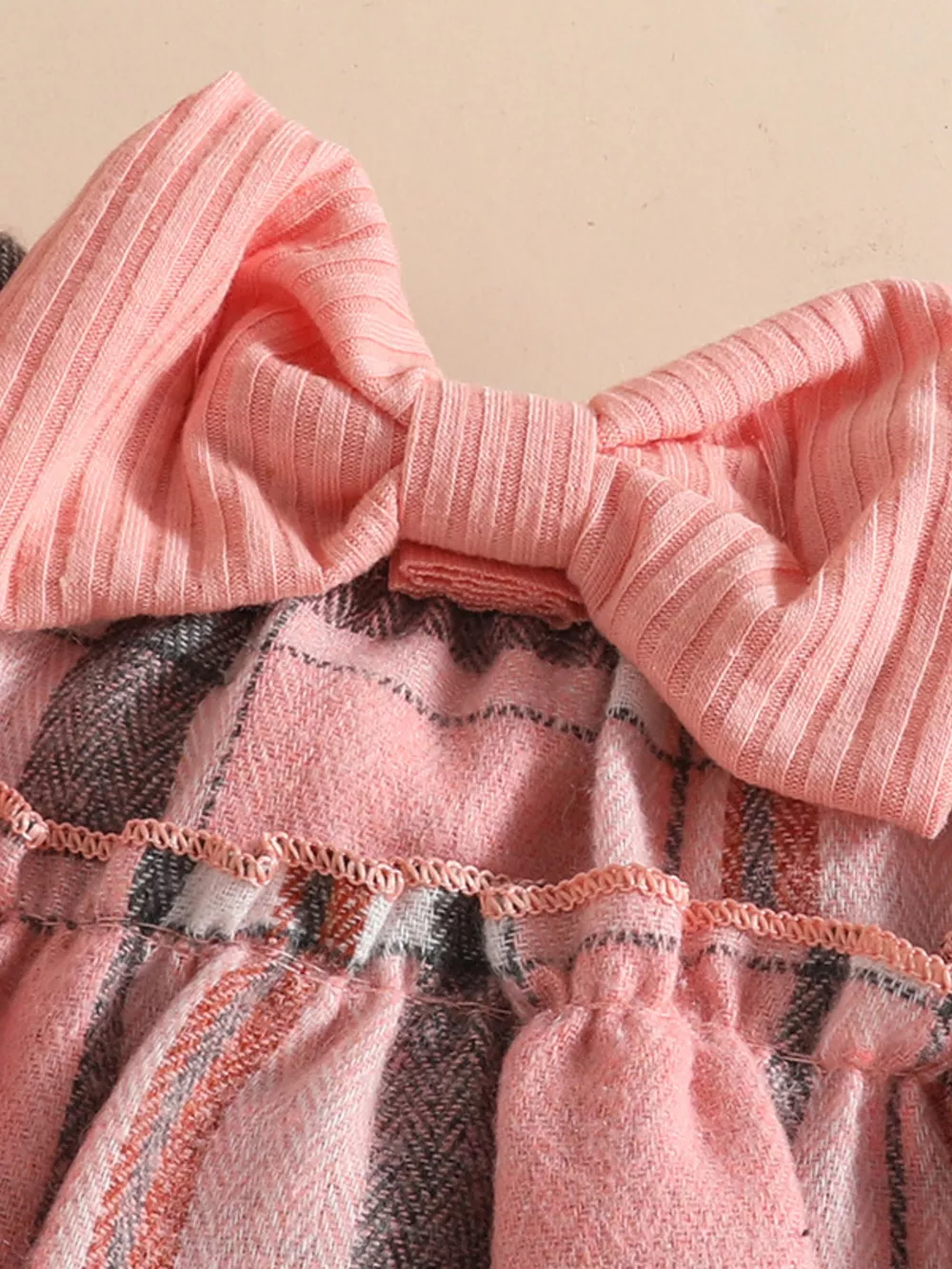 Children's Ruffled Ribbed Bodysuit and Skirt Set with Headband, image 4