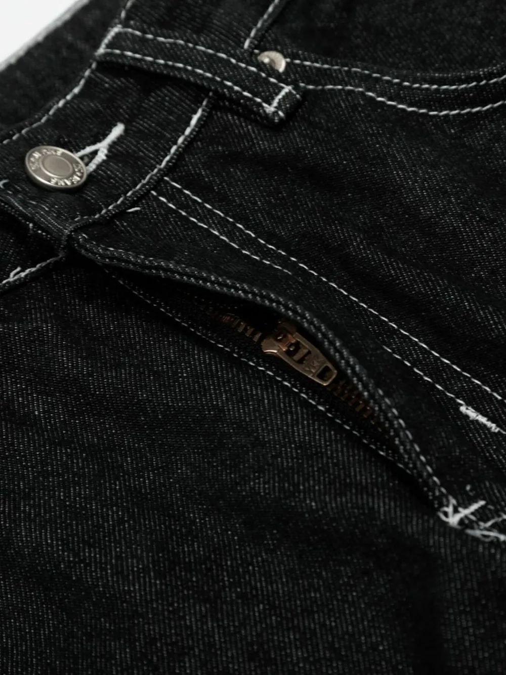 Men's Wide-Leg Contrast Stitch Jeans, image 10