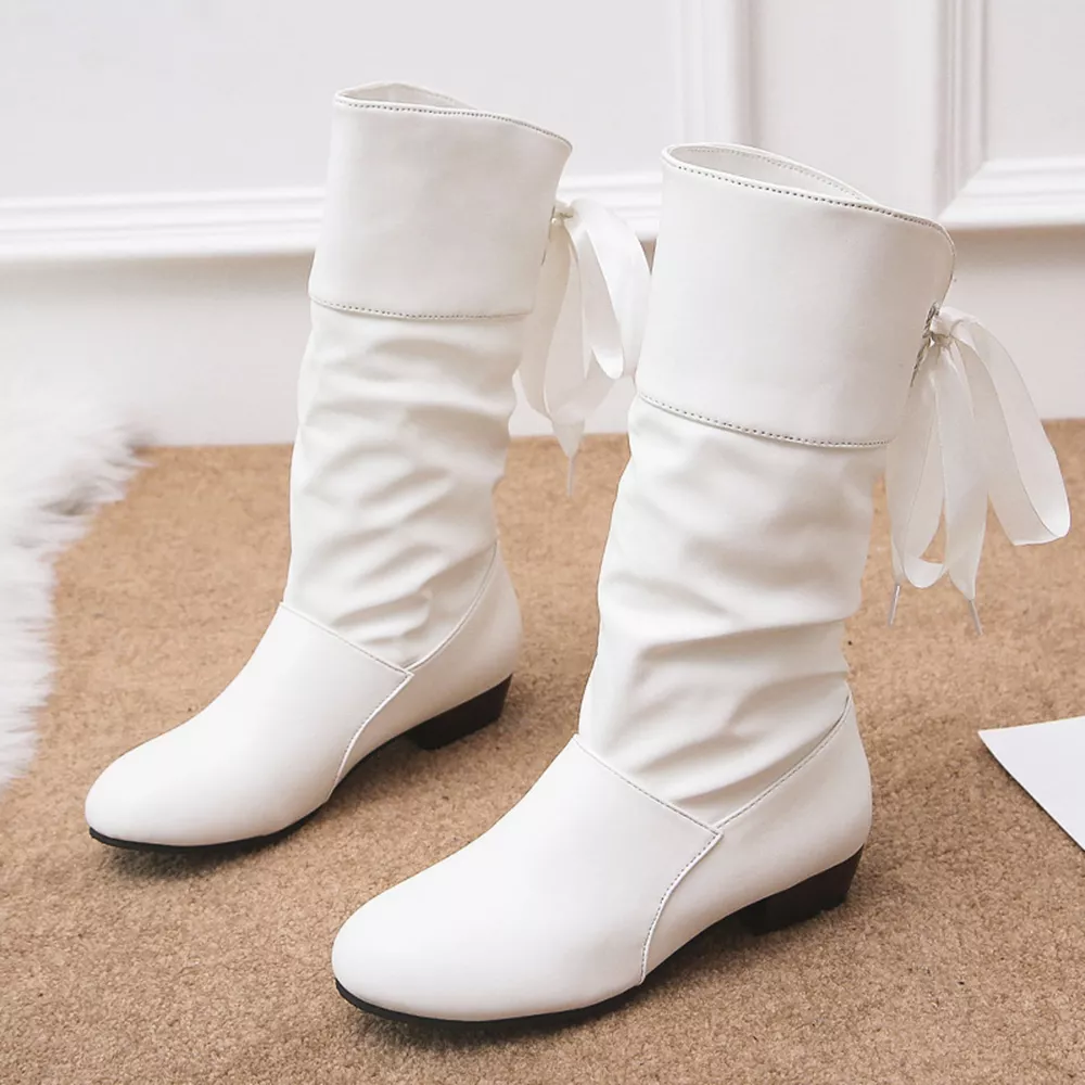 Round Toe Block Heels Boots, image 6