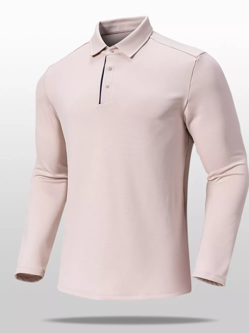 Men's Plus Size Long Sleeve Slim Fit Polo Shirt