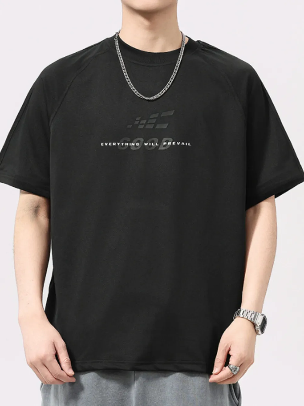 Men's Plus Size Round Neck Short Sleeve T-Shirt, image 3