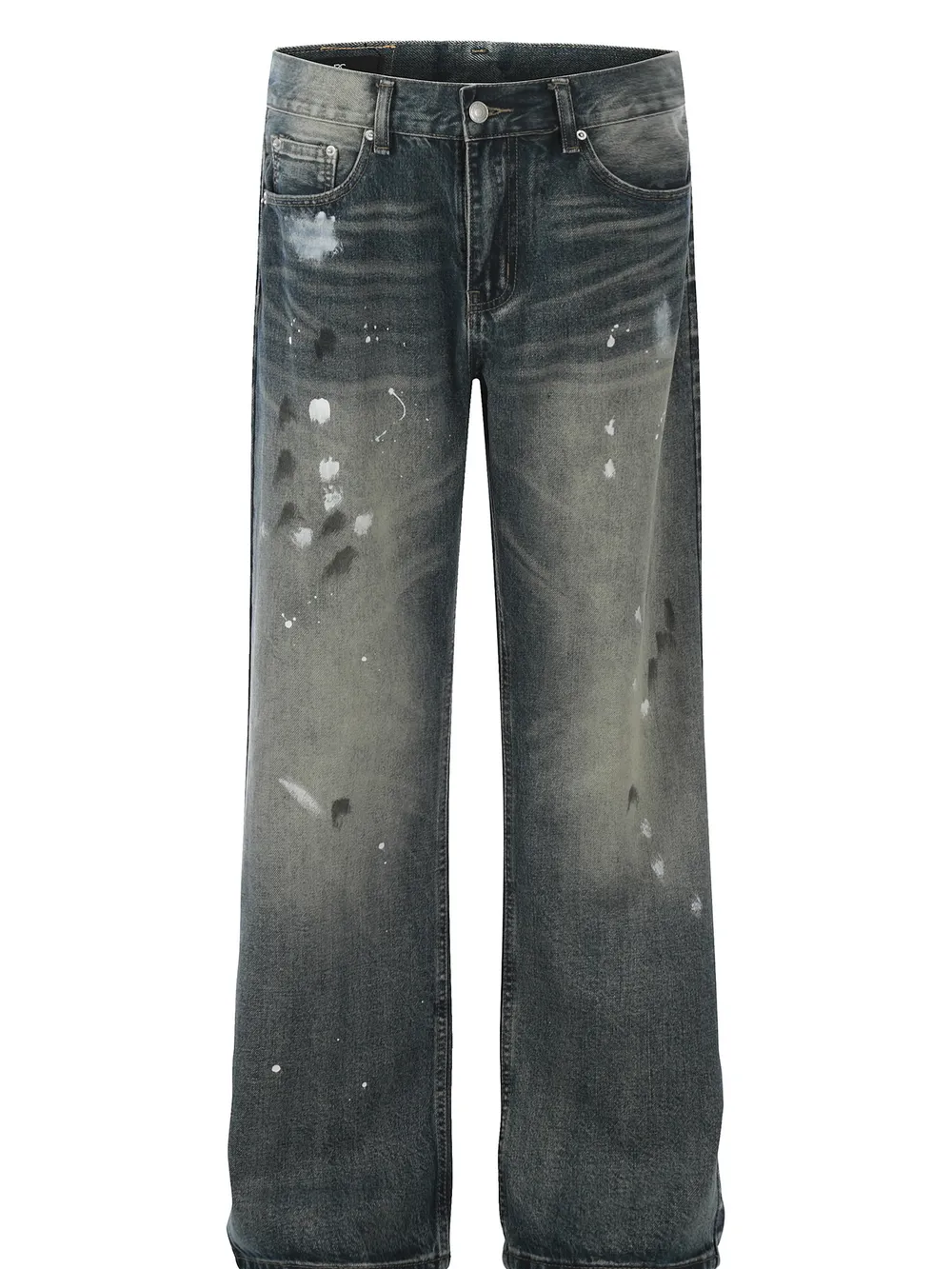 Men's Vintage Washed Paint Splatter Jeans
