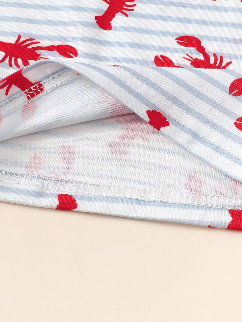 Children's Lobster Print Striped T-shirt and Shorts Set, image 3