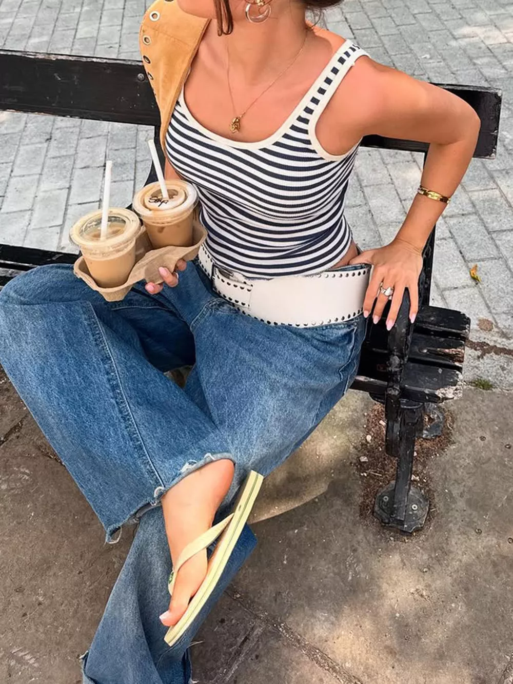 Striped Scoop Neck Tank, image 4