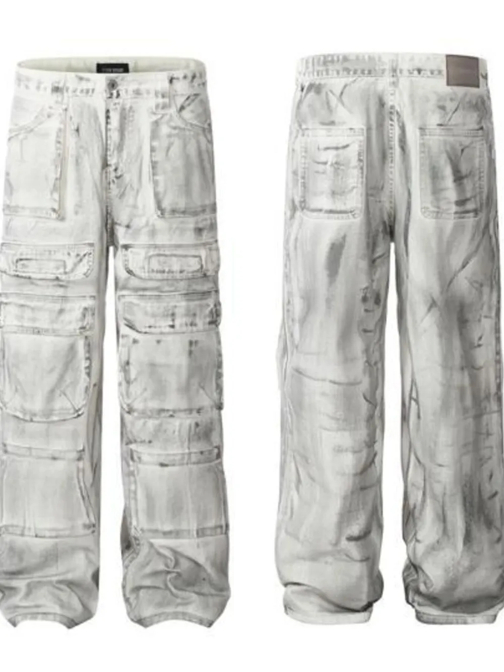 Men's Multi-Pocket Cargo Denim Jeans, image 4