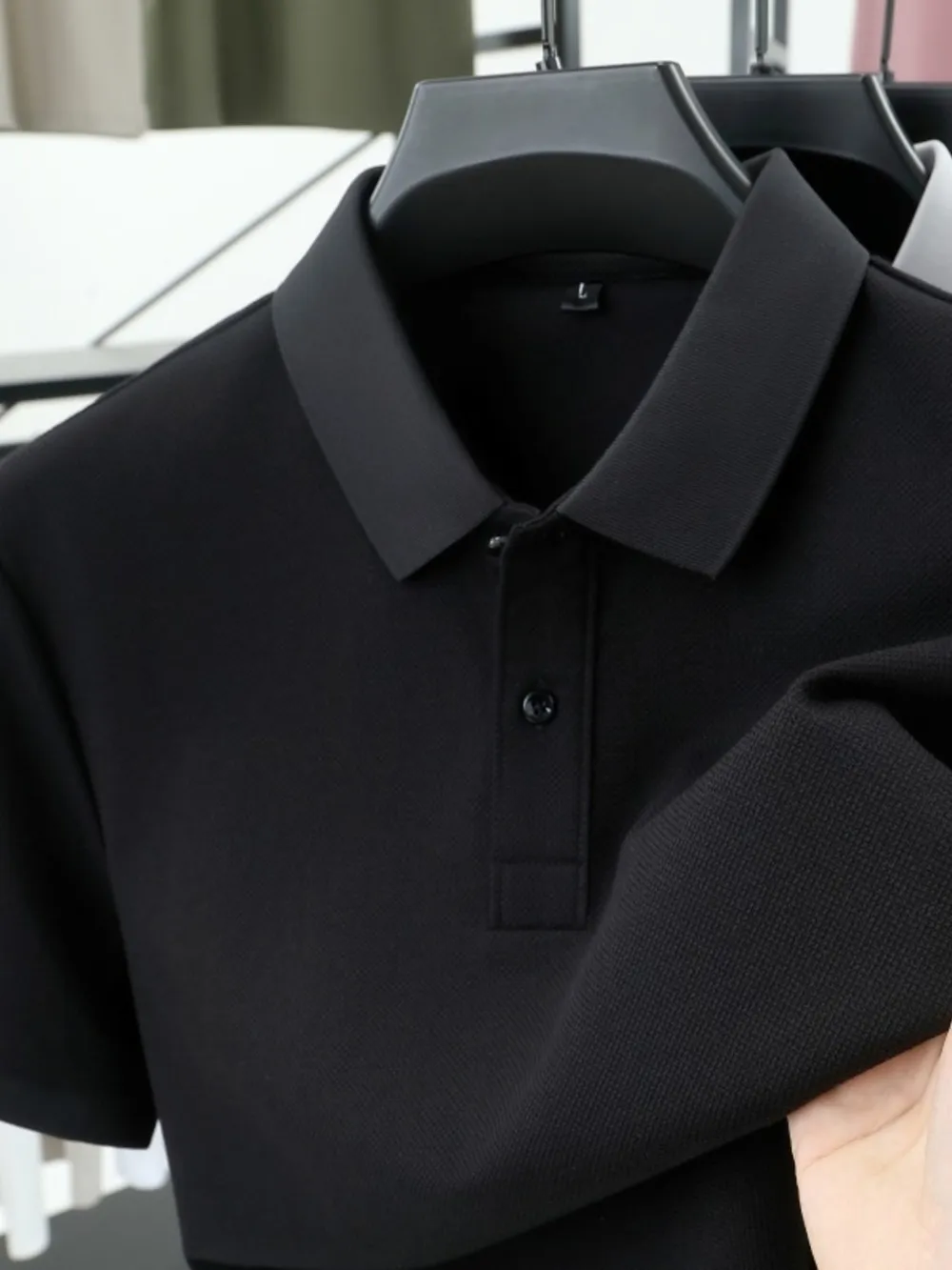 Men's Plus Size Button Detail Short Sleeve Polo, image 2