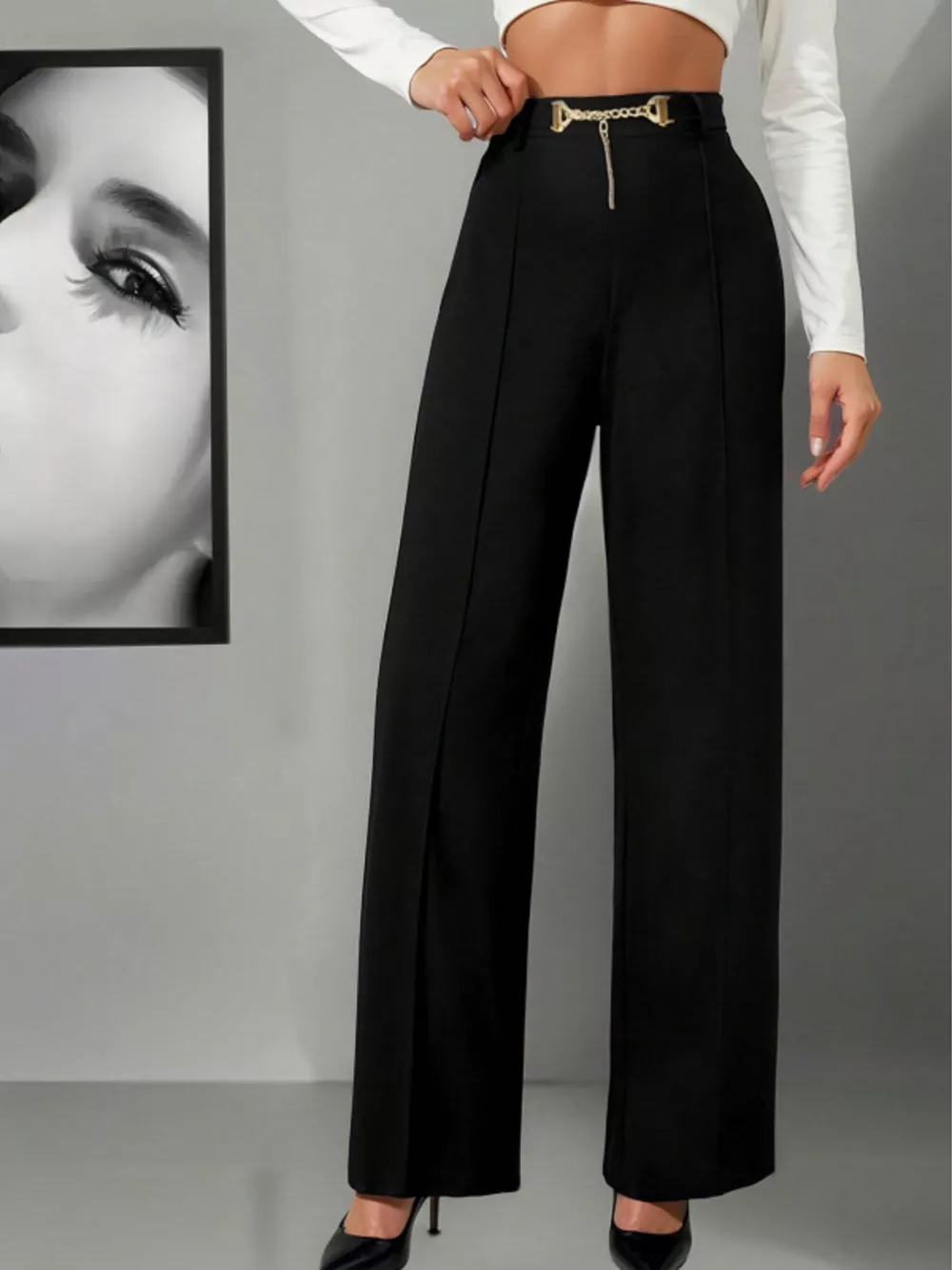 Wide-Leg High Waist Pants, image 4