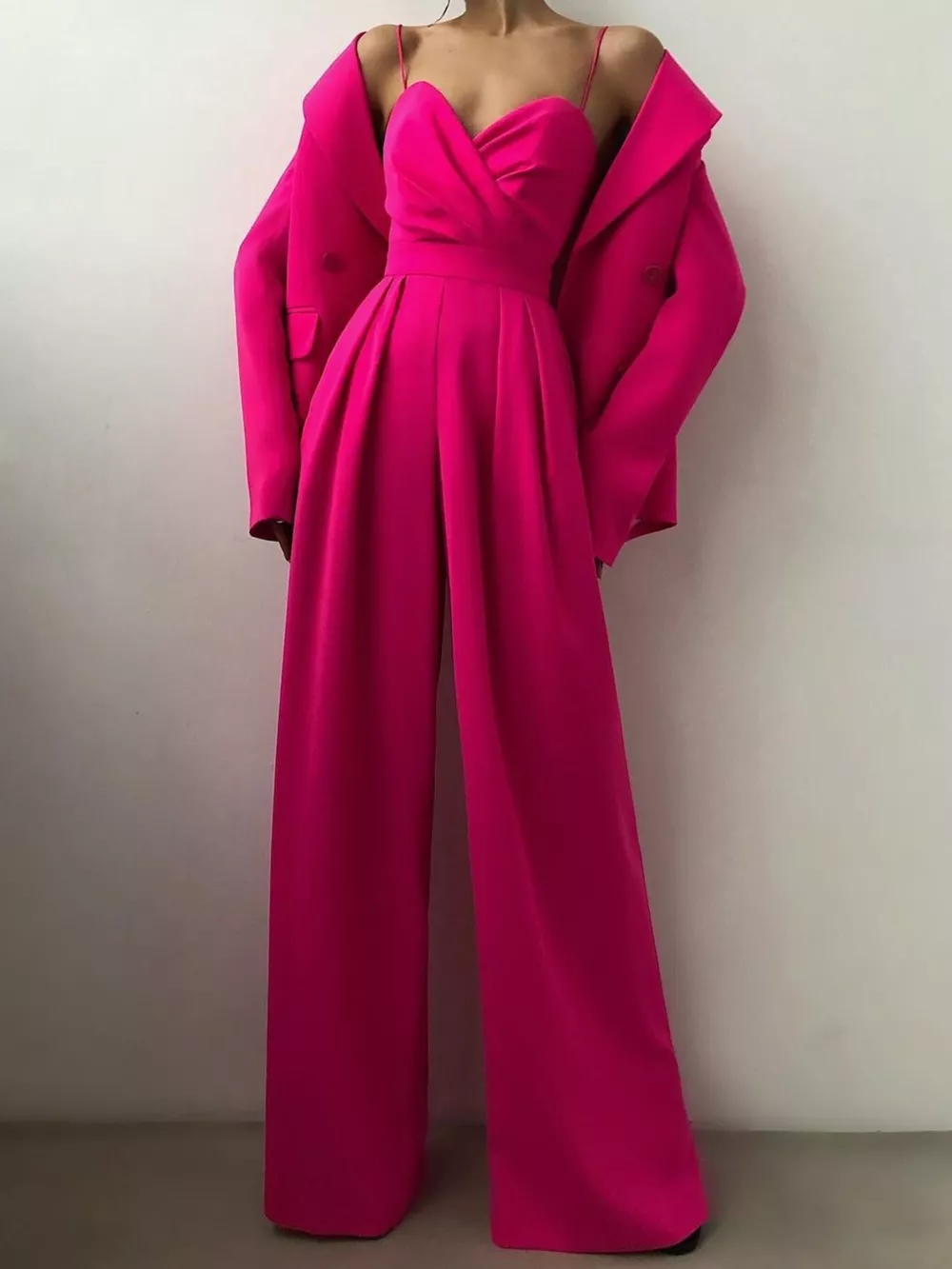 Full Size Spaghetti Strap Wide Leg Jumpsuit Plus Size, image 8