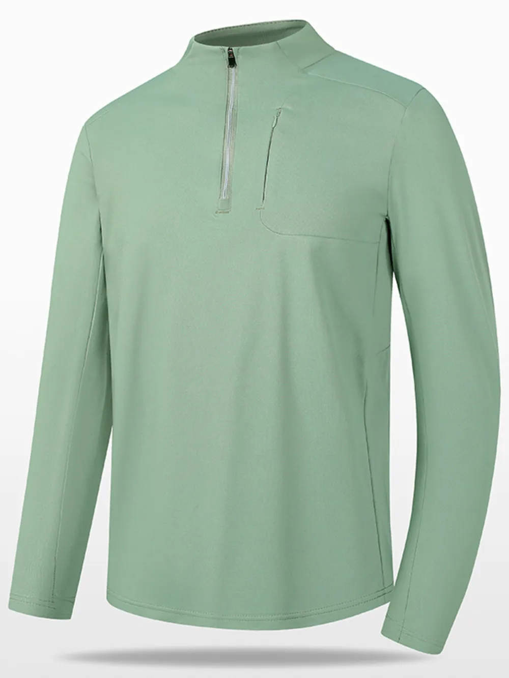 Men's Plus Size Quarter-Zip Active Long Sleeve T-Shirt, image 4