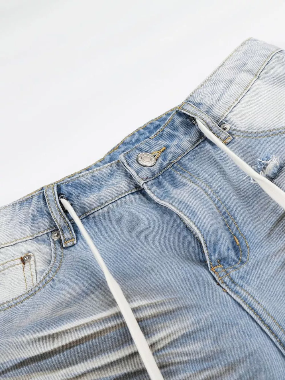 Men's Full Size Distressed Wide-Leg Capri Jeans Plus Size, image 6