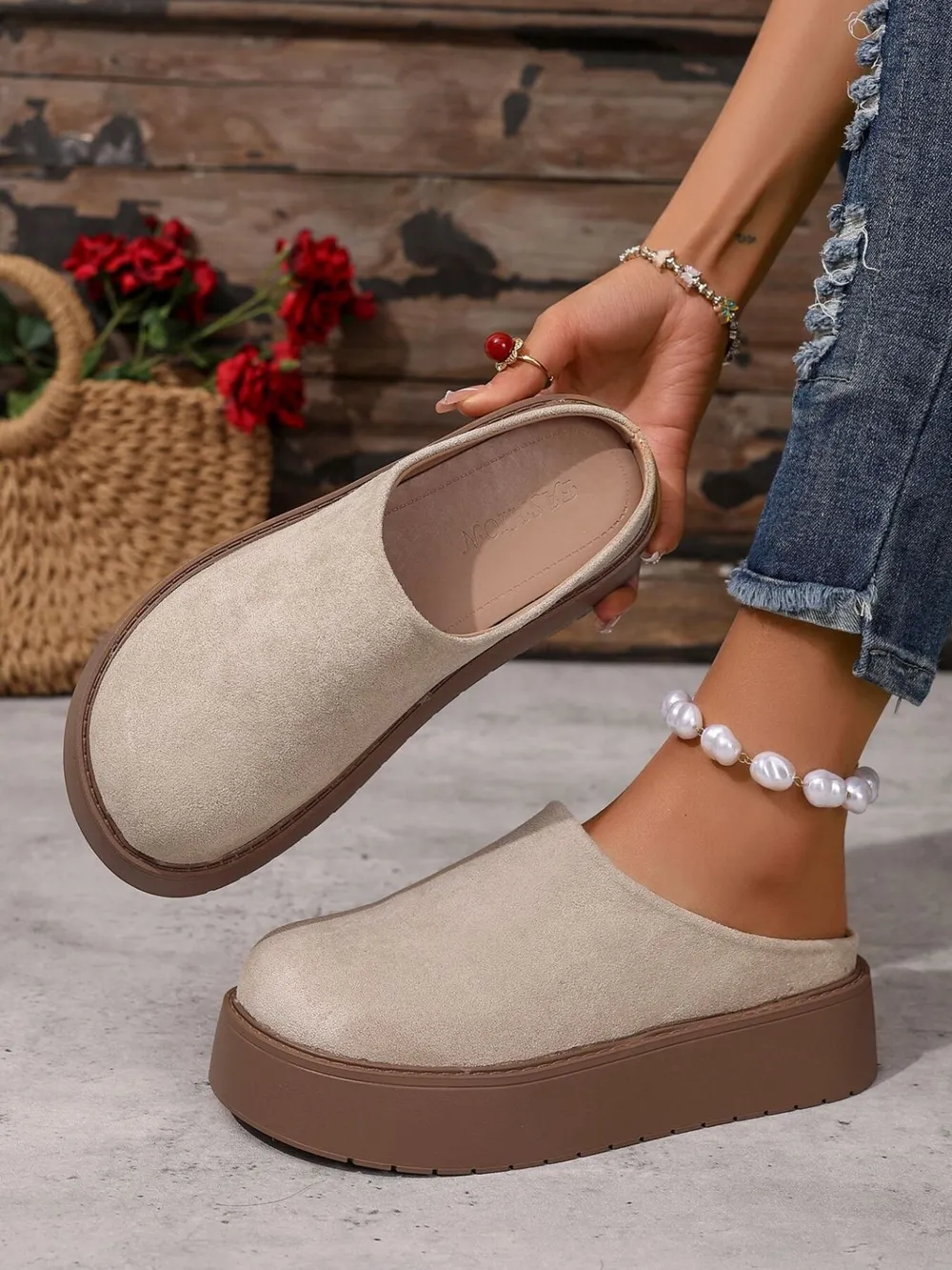 Platform Suede Slip-Ons, image 2