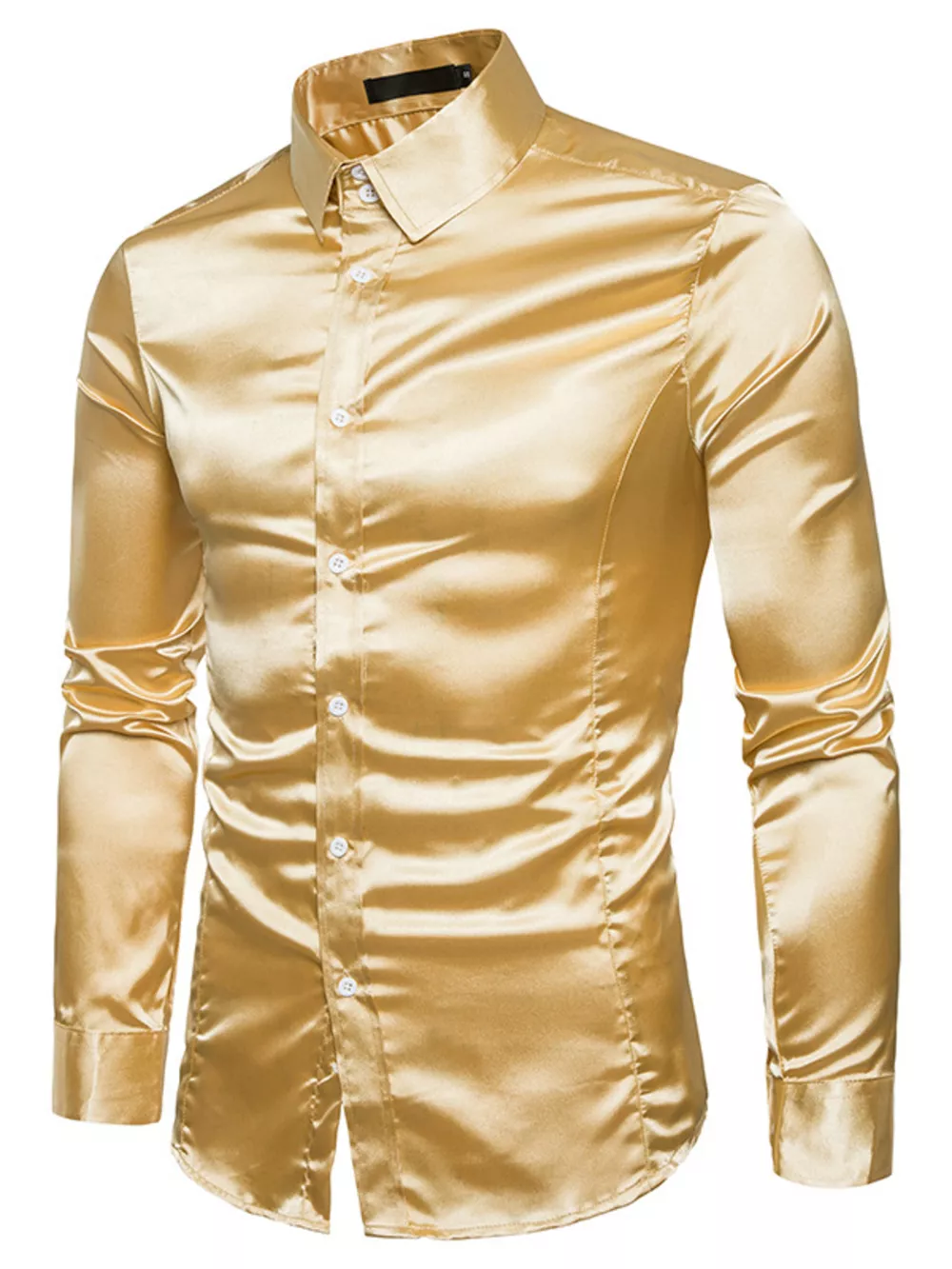 Men's Satin Long Sleeve Shirt, image 2