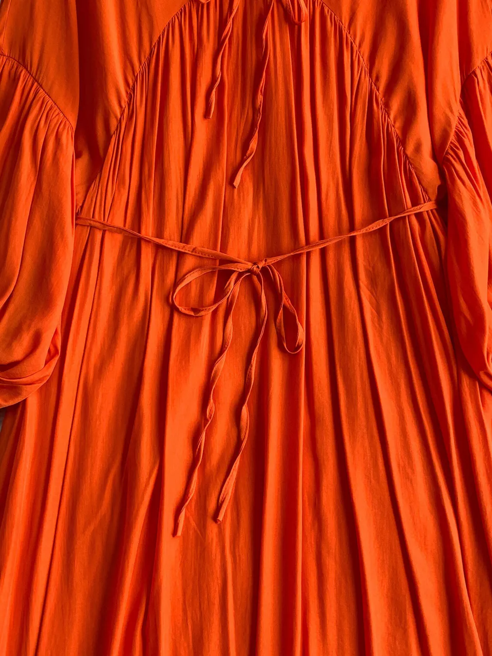 Balloon Sleeve Tie-Waist Dress, image 31