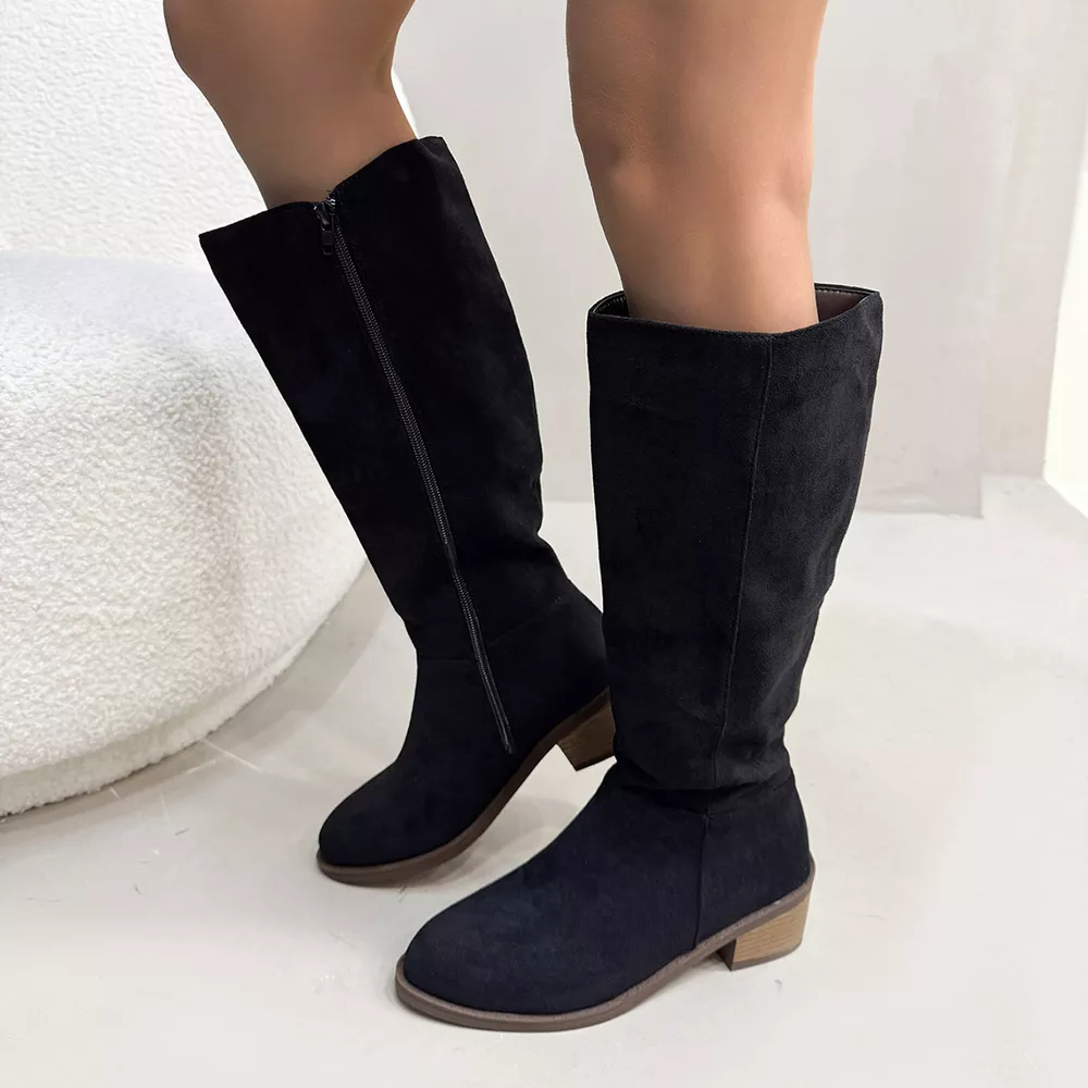 Round Toe Block Heels Boots, image 2