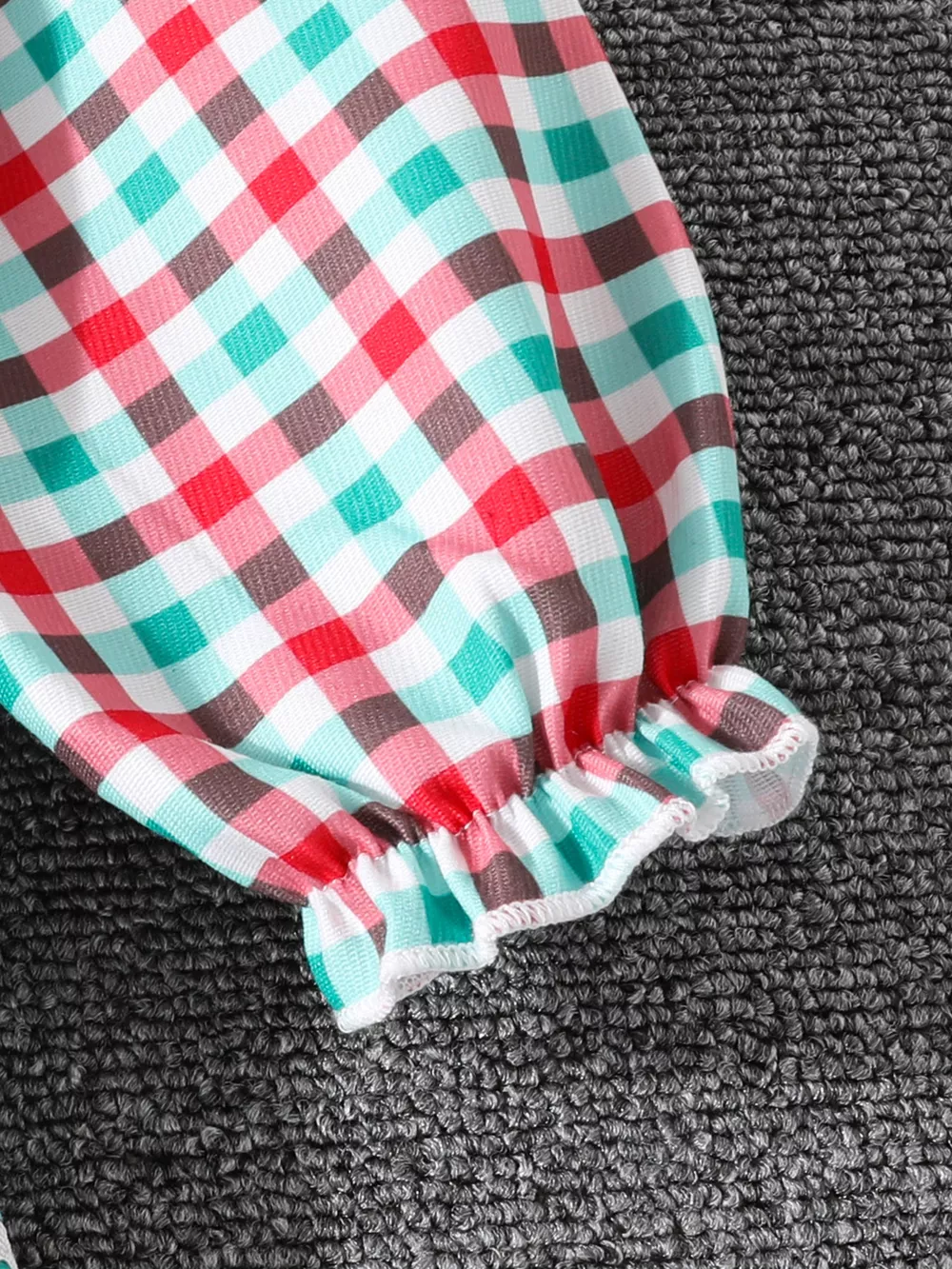 Children's Christmas Tree Plaid Dress, image 3