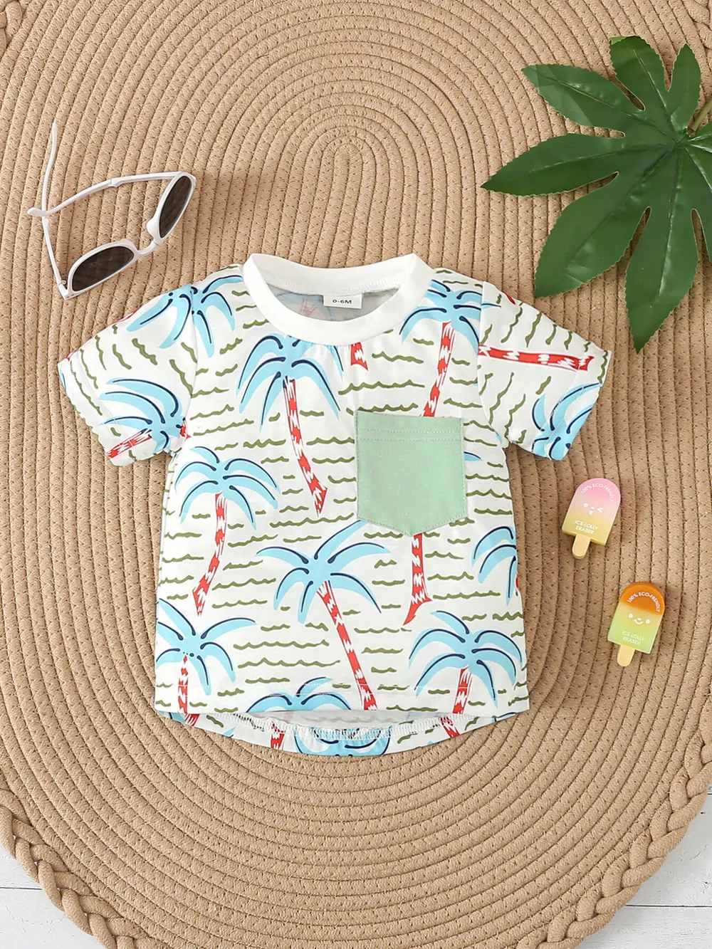 Children's Palm Tree Print T-Shirt and Shorts Set, image 7