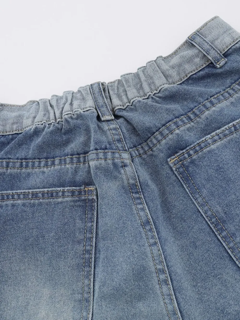 Men's Wide-Leg Vintage Wash Denim Jeans, image 9