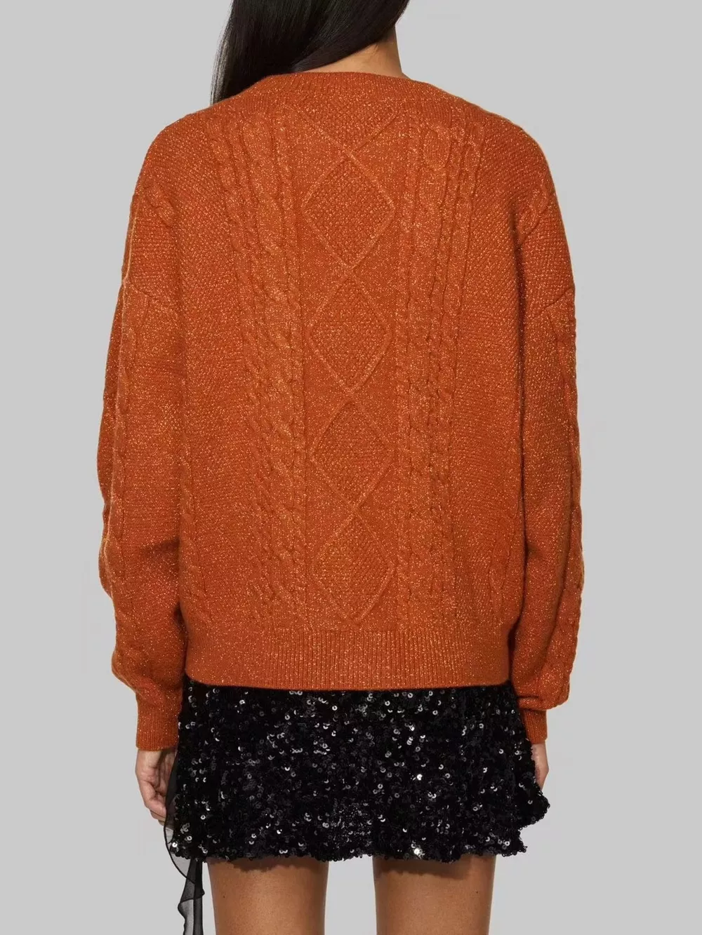Cable Knit Button Up Cardigan, image 4