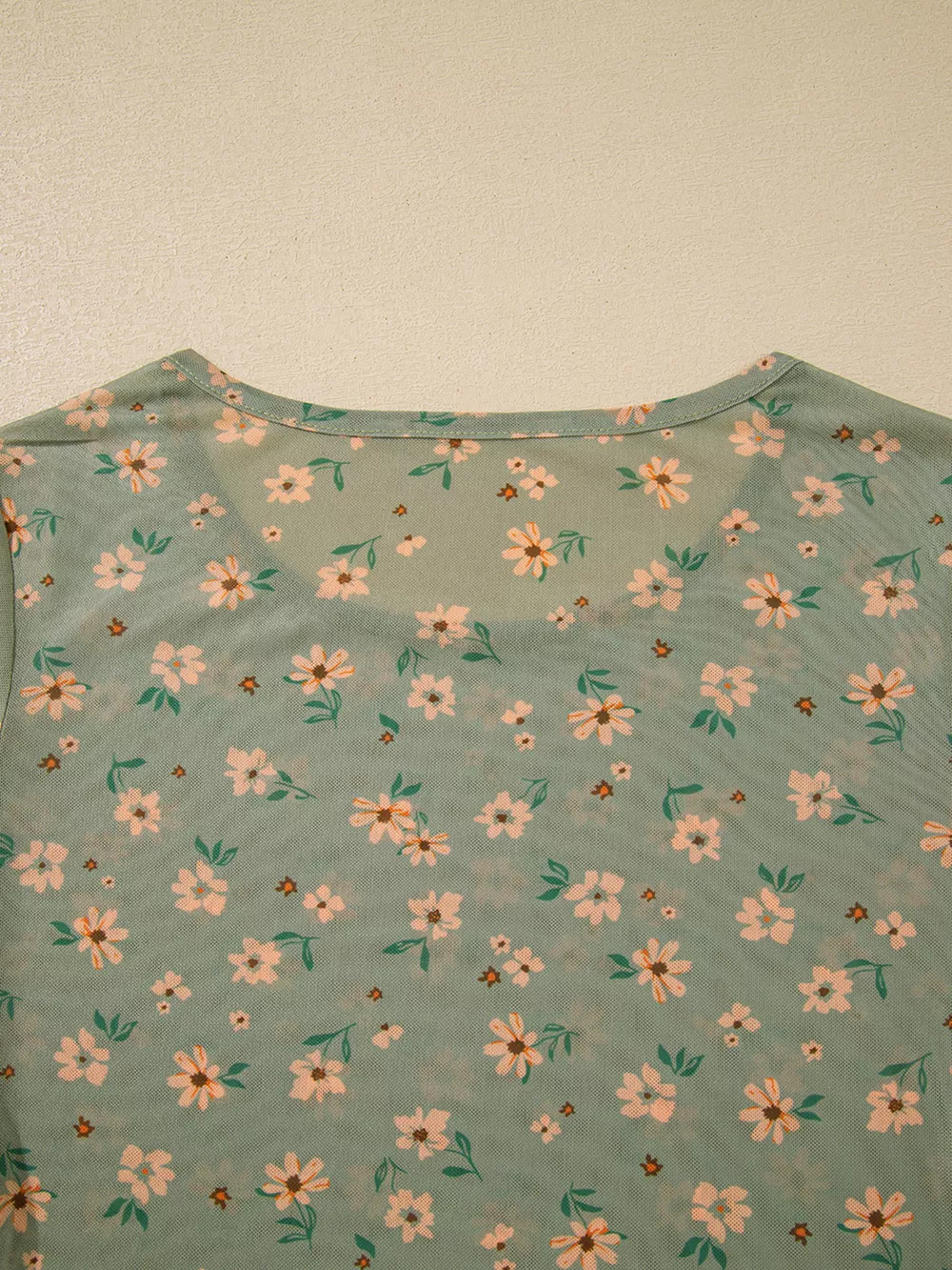 Floral Print Mesh Long Sleeve Top, image 12