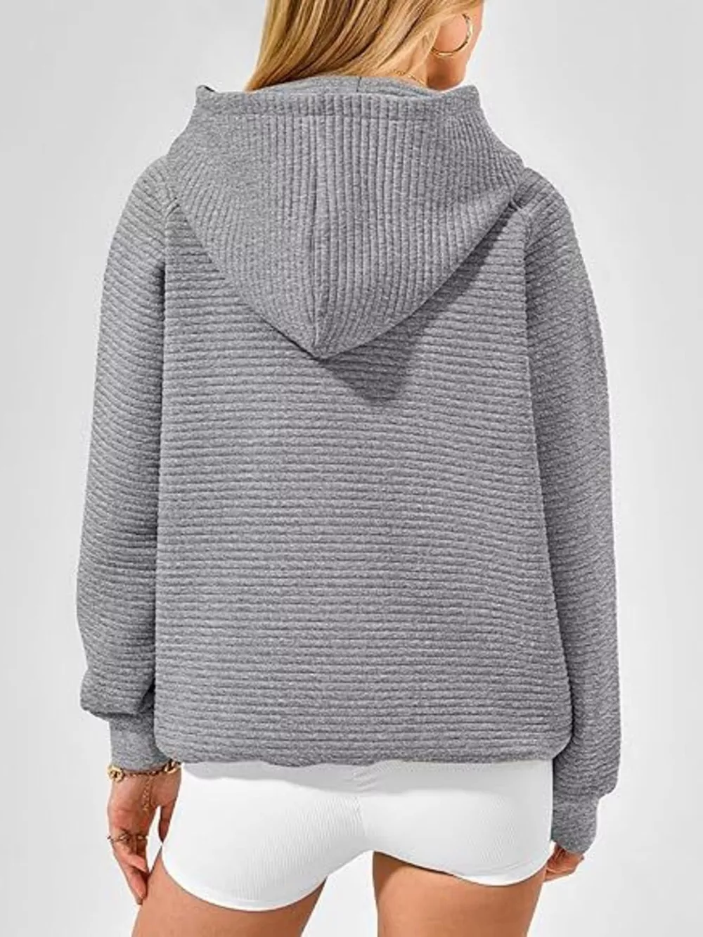 Texture Kangaroo Pocket Raglan Sleeve Hoodie, image 3