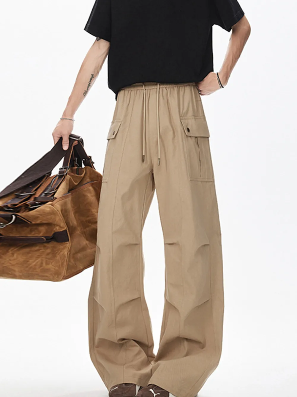 Men's Drawstring Cargo Pants, image 12