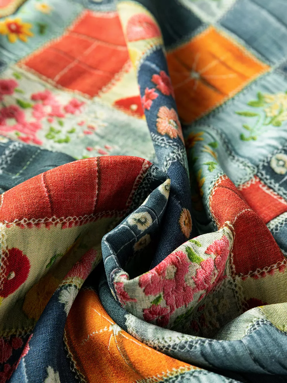 Floral Half Placket Notched Blouse, image 8