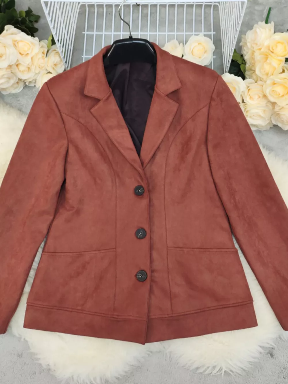 Button Up Lapel Collar Blazer, image 5
