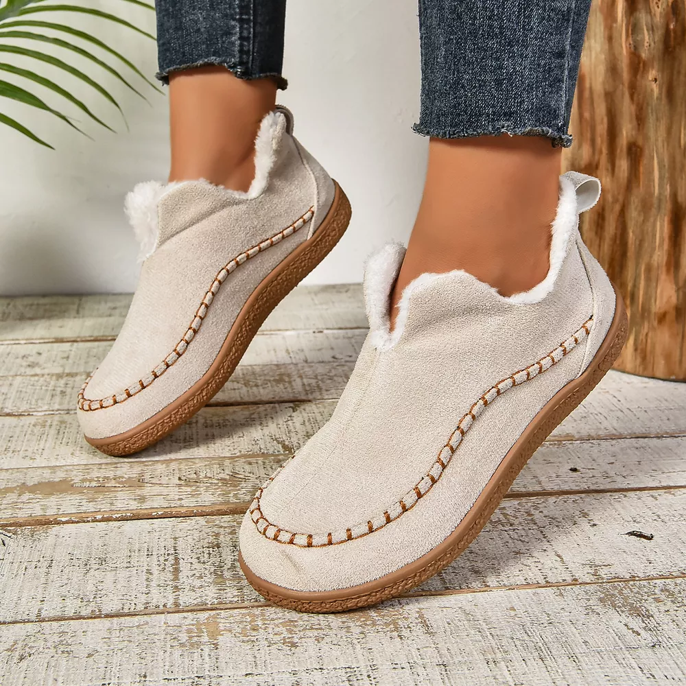 Round Toe Plush Lined Shoes, image 17