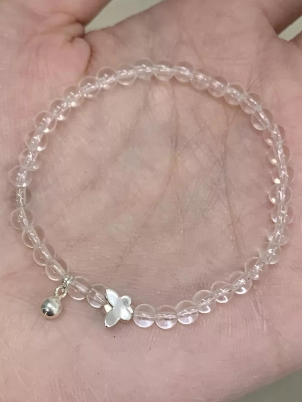Crystal Beaded Bracelet with Butterfly Charm, image 4