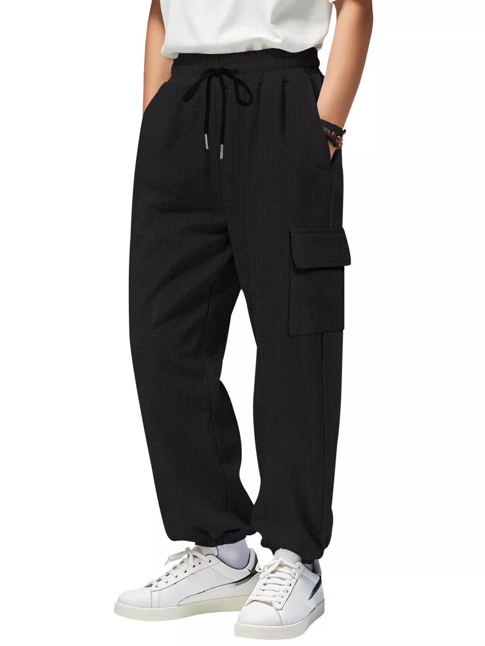Men's Full Size Drawstring Joggers with Pockets Plus Size