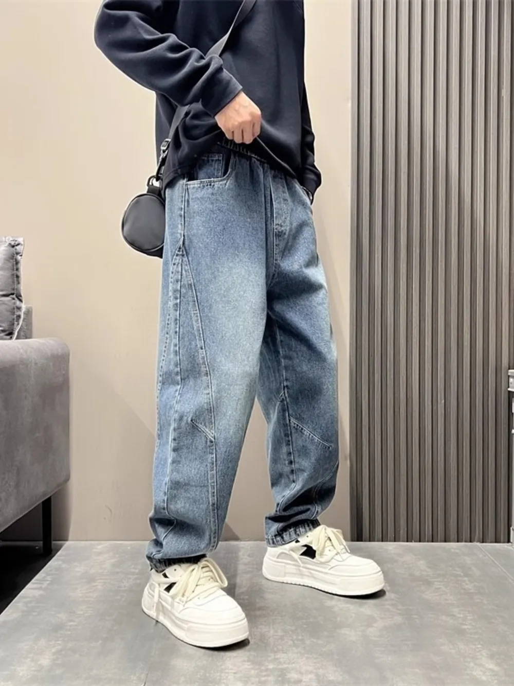 Men's Full Size Wash Loose Fit Jeans Plus Size, image 3