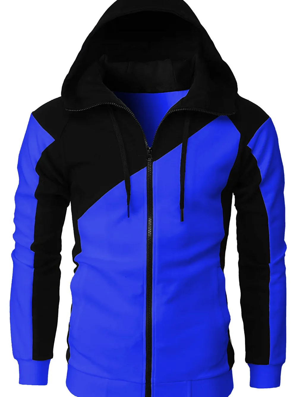 Men's Color Block Zip-Up Hoodie, image 4