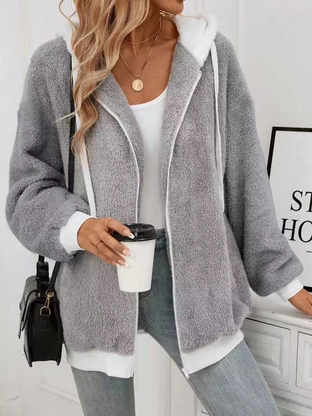 Cozy Fleece Zip-Up Outerwear, image 4