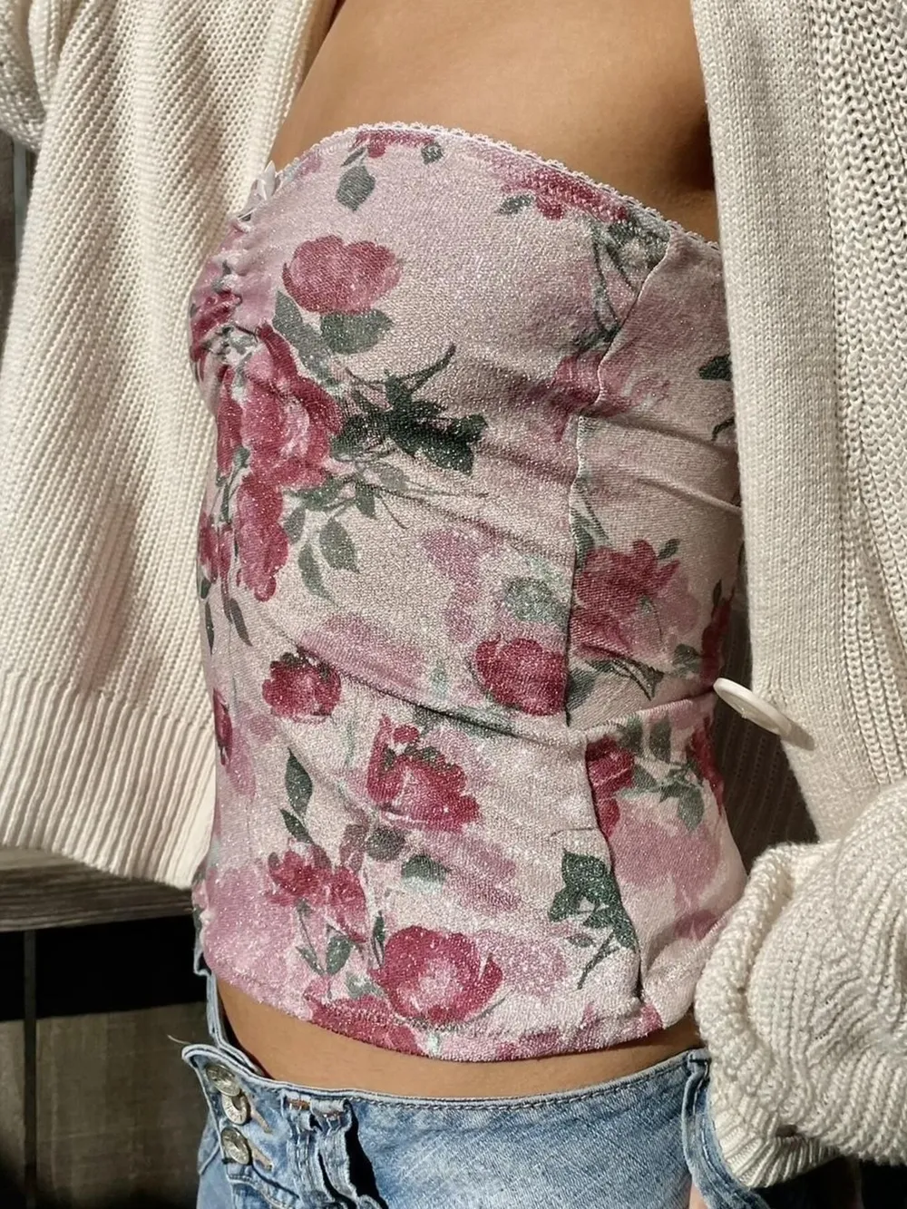 Floral Print Tube Top, image 5